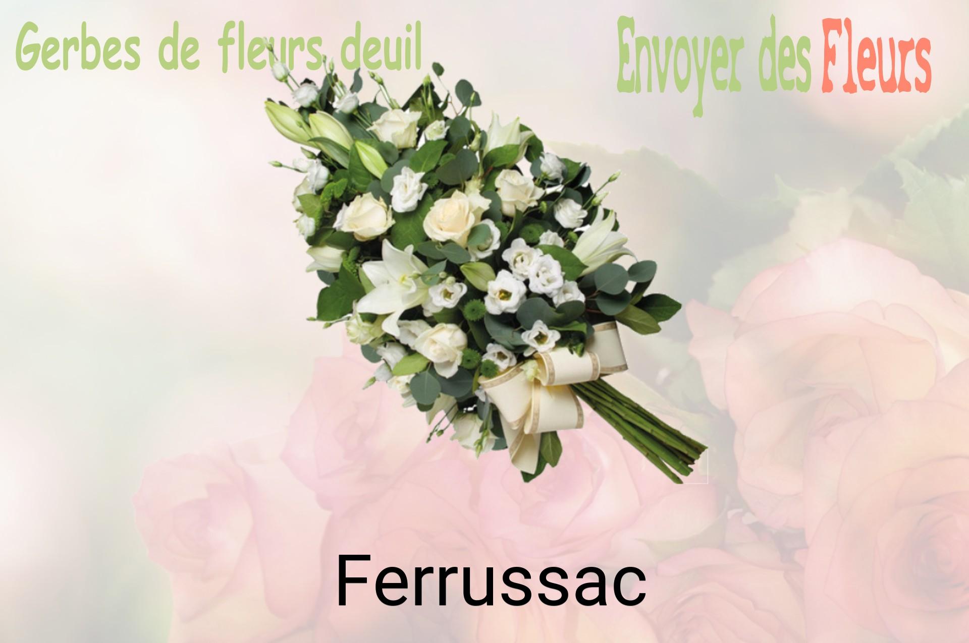 Gerbe de fleurs de deuil livrée à Ferrussac